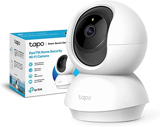 TP-Link Tapo Pan/Tilt Smart Wi-Fi Camera, 3MP, Motion Detection, Night Vision, SD Card Slot, Voice Control, High-Definition Video, No hub required (Tapo C210)