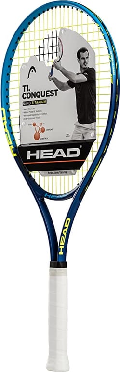 HEAD Ti. Conquest Tennis Racket - Pre-Strung Head Light Balance 27 Inch Racquet