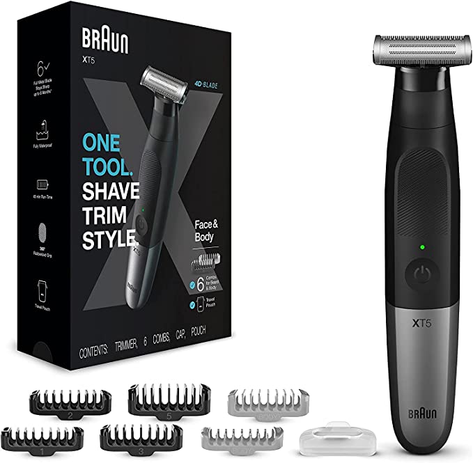 Braun Series XT5 – Beard Trimmer, Shaver, Electric Razor for Men, Manscaping Kit, Durable Blade, Travel Pouch, XT5200