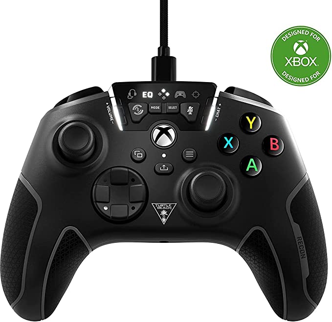 Turtle Beach Recon Controller Wired Gaming Controller for Xbox Series X & Xbox Series S, Xbox One & Windows 10 PCs Featuring Remappable Buttons, Audio Enhancements, and Superhuman Hearing - Black