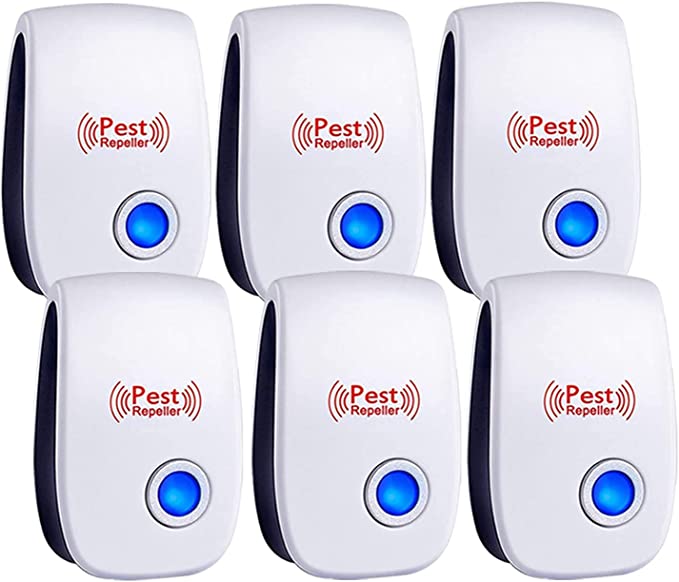 Ultrasonic Pest Repeller, 2021 (6Pack) Upgraded Electronic Indoor Plug-in Pest Control Efficient Repelling Rat, Spider, Ant, Mosquito, Cockroach, Bed Bug and Other Rodents, Non-Toxic Eco-Friendly