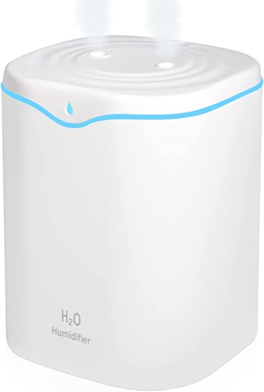 Humidifiers for Bedroom, 2L Cool Mist Humidifier for bedroom, USB Portable Desk Humidifier, Quiet Ultrasonic Humidifier with 2 Mist Modes and 7-Color Light, Auto Shut-Off, for Travel & home. SPURUPS