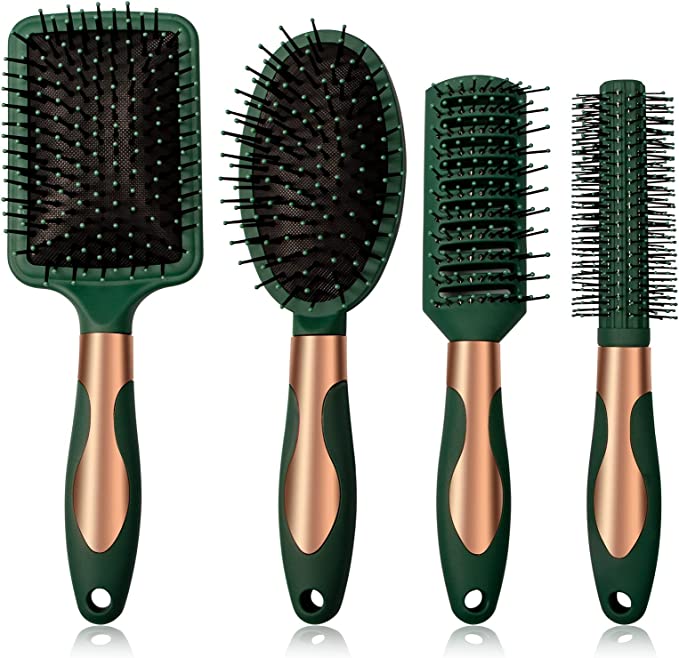 Hair Brush Set Anti Static Massage Oval Comb Round Hair Brush Vent Hair Brush Detangling Brush Paddle Brush for Women Men