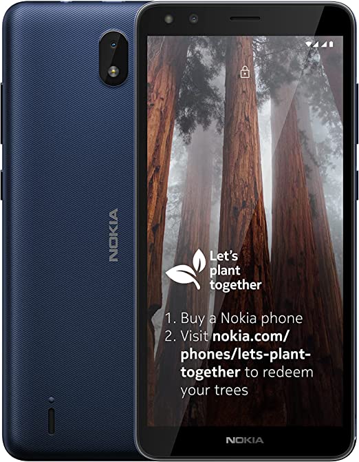 Nokia C01 Plus 5.45 Inch Android (Go Edition) UK SIM Free Smartphone with 1 GB RAM and 16 GB Storage (Dual SIM) - Blue