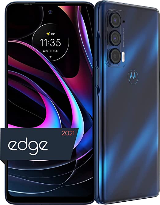Motorola Edge | 2021 | 2-Day Battery | Unlocked | Made for US by Motorola | 8/256GB | 108MP Camera | Nebula Blue