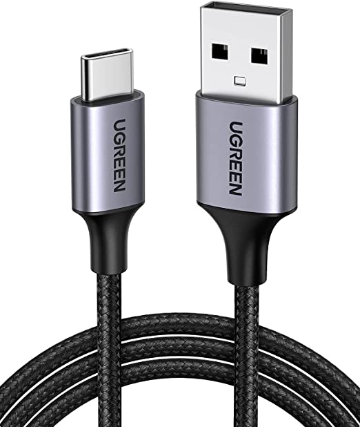 UGREEN USB C Cable [0.5M, 2-Pack] Type C Cable, USB A to USB C Lead, QC 3.0 Fast Charging Nylon Cord, Data Transfer, Compatible with Galaxy S22 S21 Ultra S20, Pixel, Switch/PS5/Xbox Series, GoPro Hero