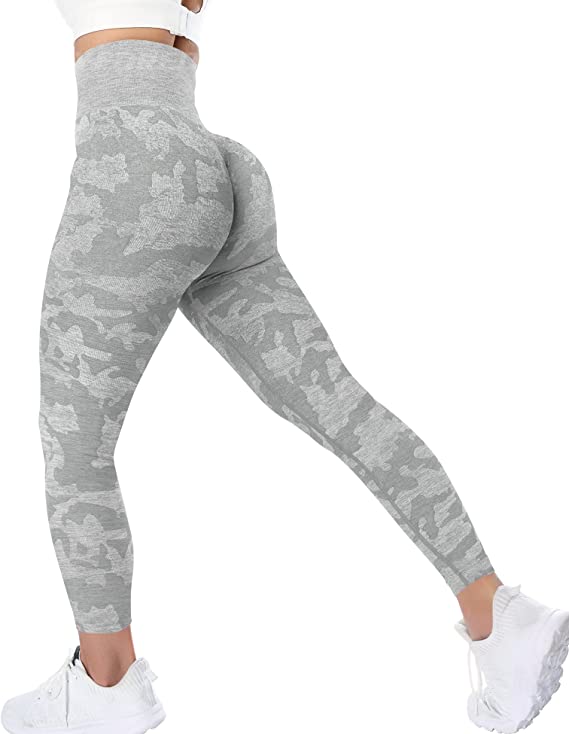 YEOREO Camo Women's Seamless Camo Workout Leggings High Waisted Tummy Control Yoga Pants Gym Compression Tights