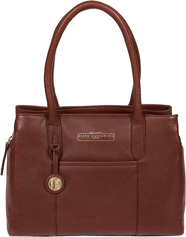 Pure Luxuries London Chatham Women's 33cm Biodegradable Leather Handbag with Zip-Over Top, 100% Cotton Lining with Matching Leather Handles PL20-21