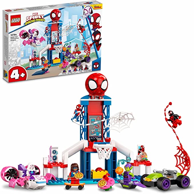 LEGO 10784 Marvel Spider-Man Webquarters Hangout, Spidey and His Amazing Friends Series, Toy for Kids Age 4 + with Miles Morales and Green Goblin
