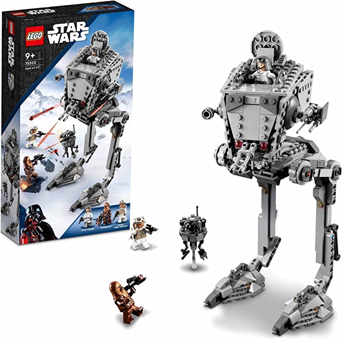 LEGO 75322 Star Wars Hoth at-ST Walker Set with Chewbacca Minifigure and Droid Figure, The Empire Strikes Back Model, 2022 Collection