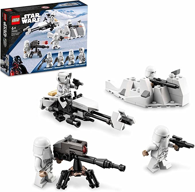 LEGO 75320 Star Wars Snowtrooper Battle Pack Set with 4 Figures, Blaster Guns & Speeder Bike, Building Toy for Kids 6 + Years Old