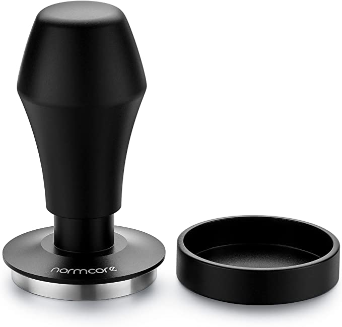 Normcore V4 Coffee Tamper 53.3mm - Spring-loaded Tamper – Barista Espresso Tamper with 15lb / 25lb / 30lbs Replacement Springs - Anodized Aluminum Handle and Stand - Flat Base