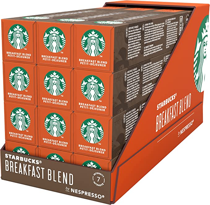 Starbucks by Nespresso Breakfast Blend Coffee Pods 120 Capsules (12x10 Pack)