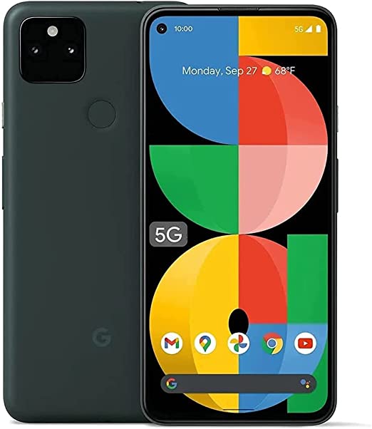 Google Pixel 5a 5G Android Mobile Phone - Mostly Black, 128GB, 24 Hour Battery, SIM Free, (Mostly Black)