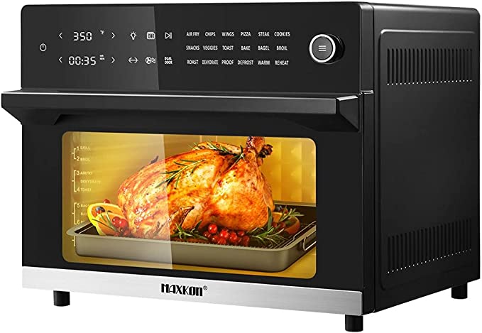 Maxkon 30L 18-in-1 Large Oil Free Air Fryer Oven Cooker 1800W Dual Cook Function Black