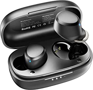 TOZO A1 Mini Wireless Earbuds Bluetooth 5.3 in Ear Light-Weight Headphones Built-in Microphone, Immersive Premium Sound Long Distance Connection Headset with Charging Case, Black