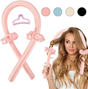 Tik Tok Heatless Hair Curlers for Long Hair,Heatless Curling Rod Headband,No Heat Curlers You Can to Sleep in Overnight,Heatless Curls Headband,Soft Foam Hair Rollers for Natural Hair(Pink)