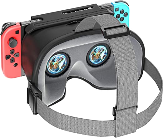 VR Switch Headset with Adjustable Lenses, Compatible with Nintendo Switch & Switch OLED Model, 3D Virtual Reality Googles with Adjustable Straps for Switch & Switch OLED
