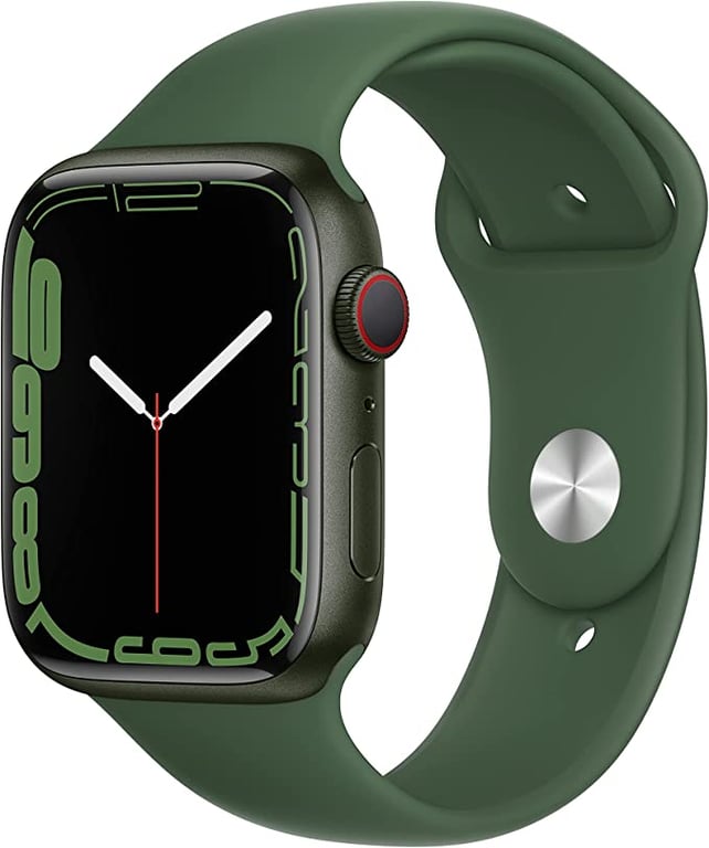 Apple Watch Series 7 (GPS + Cellular, 45mm) - Green Aluminium Case with Clover Sport Band - Regular