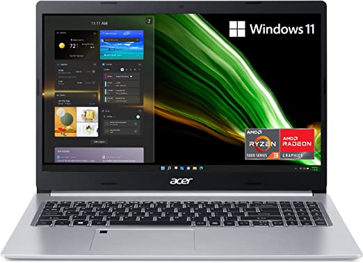 Acer Aspire 5 A515-45-R8AH Slim Laptop | 15.6" Full HD IPS | AMD Ryzen 3 5300U Quad-Core Mobile Processor | 4GB DDR4 | 128GB NVMe SSD | WiFi 6 | FP Reader | Backlit KB | Windows 11 Home in S Mode