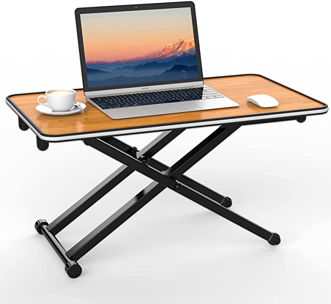 ERGOMAKER Adjustable Standing Desk Converter 65 X 40 CM, Stand Up Desk Riser for PC Computer Laptop (Cherry)