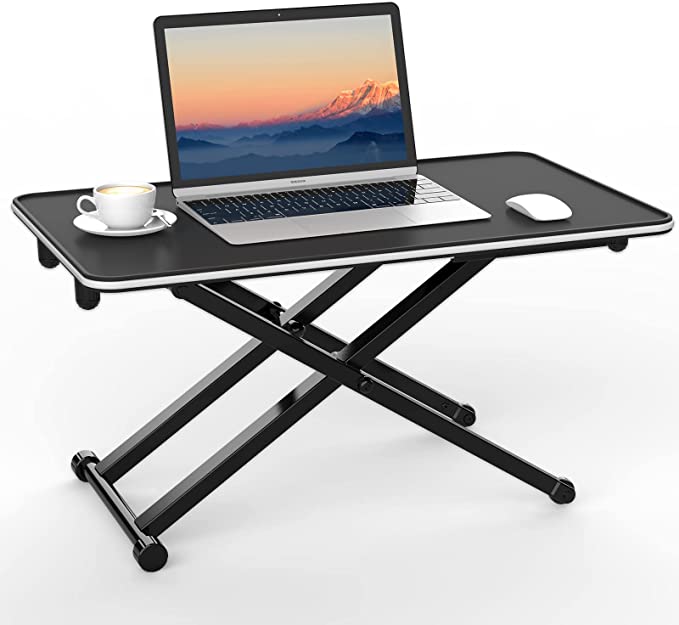 ERGOMAKER Adjustable Standing Desk Converter 65 X 40 CM, Stand Up Desk Riser for PC Computer Laptop (Black)