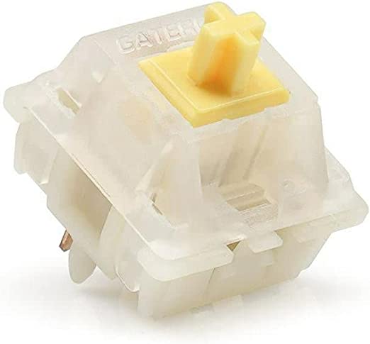 Gateron Milky Yellow Switches ，Mechanical Keyboard MX 5 pin Switches Shaft for All MX Mechanical Keyboard Support 4 pin RGB (70 PCS)