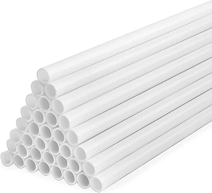 36pcs 24cm Length White Tier Cake Dowels Rods Plastic Cake Stand Sticks Set Hard Tier Cake Support Rods Set for Tiered Cakes Construction and Stacking Supporting Cake Decorating