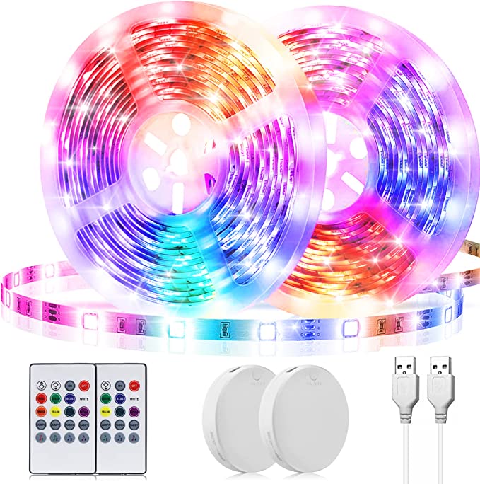 Battery Powered Led Strip Lights 4M 13.12ft, orahon Battery Operated Led Lights Color Changing Remote Contlrol RGB USB Led Lights for TV, Cupboard, Computer, Bedroom, Kitchen, Party, Room Decoration
