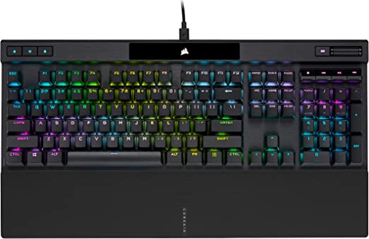 CORSAIR K70 RGB PRO Wired Mechanical Gaming Keyboard (CHERRY MX RGB Red Switches: Linear and Fast, 8,000Hz Hyper-Polling, PBT DOUBLE-SHOT PRO Keycaps, Soft-Touch Palm Rest) QWERTY, NA - Black
