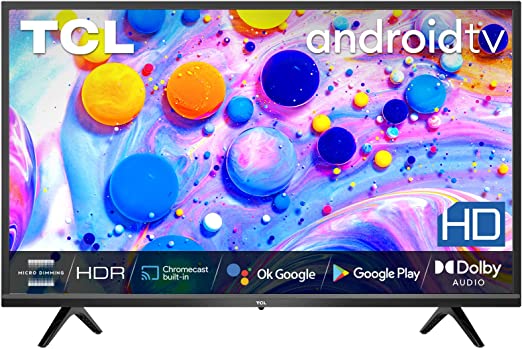TCL 32S5209K TV- 32-Inch TV Smart HD Television with Android TV - HDR & Micro Dimming - Compatible with Google Assistant, Chromecast & Google Home, Slim Design, Dolby Audio, Bluetooth, Wi-Fi