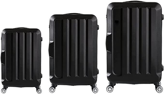 Slimbridge 20" 24" 28" 3PCS Luggage Set Suitcase Lock Travel Carry Bag Black TSA