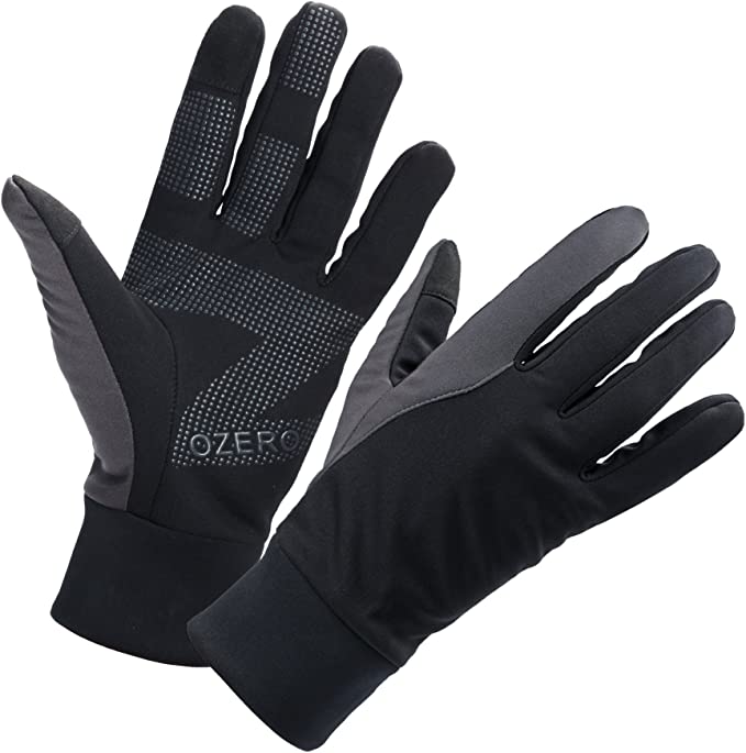 OZERO Thin Winter Gloves for Men Women Splashproof Windproof Anti-Slip Touchscreen Thermal Sports Gloves for Driving Hiking Bike Cycling Running