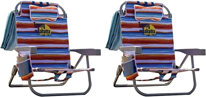 Tommy Bahama Backpack Beach Chair 2 Pack (Tropical Sunset)