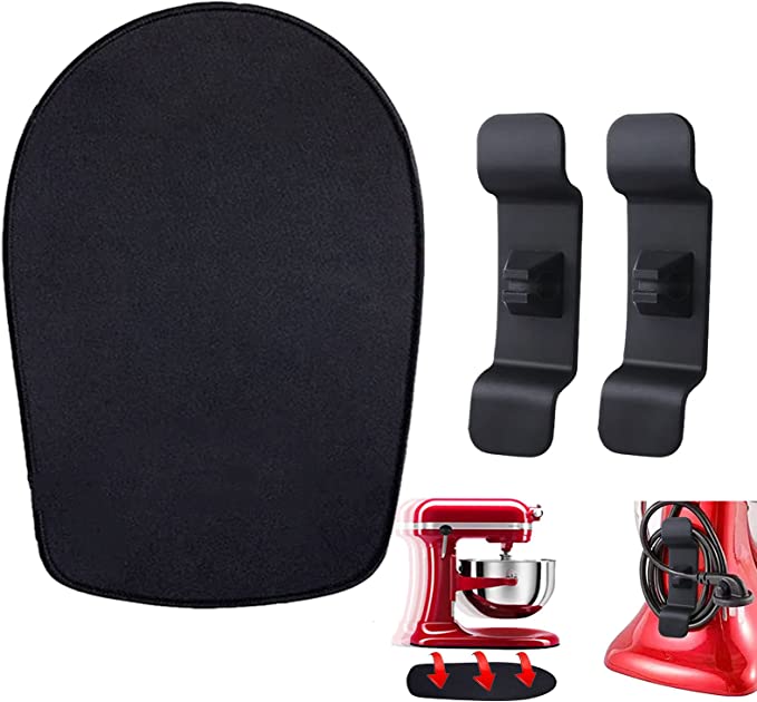 Mixer Mover Sliding Mats for KitchenAid Stand Mixer With Two Cord Organizers Slider Mat Pad Kitchen Appliance Slide Mats Pads Compatible with KitchenAid 4.5-5 Qt Tilt-Head Stand Mixer Artisan Classic