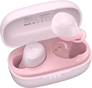 TOZO A1 Mini Wireless Earbuds Bluetooth 5.3 in Ear Light-Weight Headphones Built-in Microphone, Immersive Premium Sound Long Distance Connection Headset with Charging Case,Pink