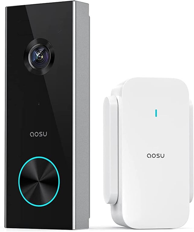 AOSU Video Doorbell Wireless HD 2K Doorbell Camera with Chime, No Monthly Fees, AI Detection, 120-Day Battery Life, Direct Video Calling, Voice Changer, Smart Doorbell Work with Alexa