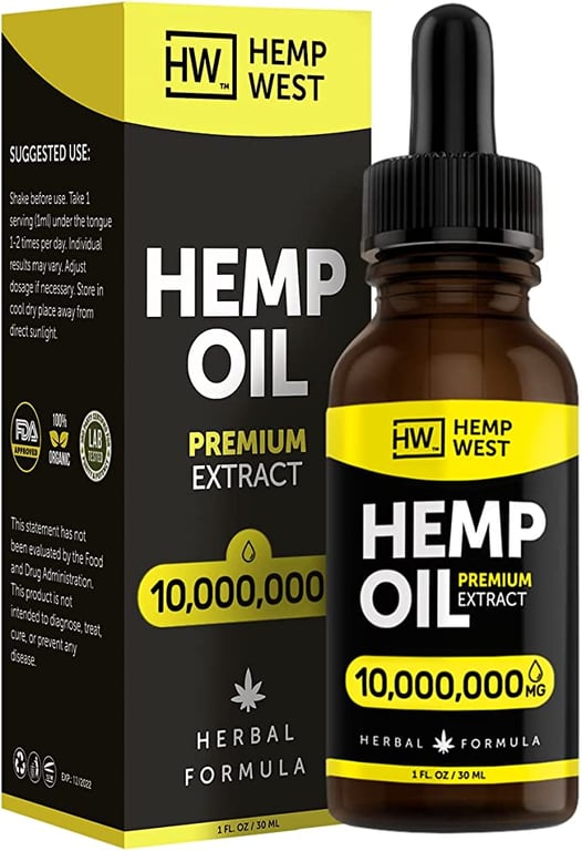 Оrganic Hеmp Oil 9 000 000 mg - Natural Drops - Rich in Vitamins B, C, E & Omega 3, 6, 9
