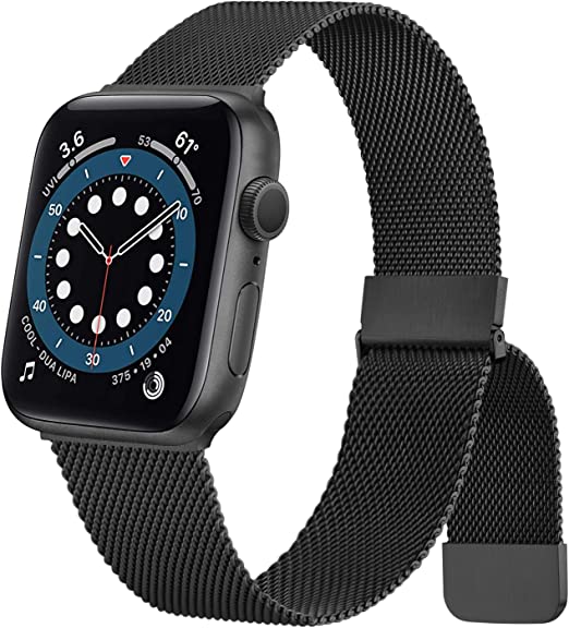 Metal Stainless Steel Bands for Apple Watch Bands 38mm 40mm 41mm 42mm 44mm 45mm, Loop Magnetic Milanese Mesh Strap for iWatch Series 8 7 6 5 4 3 2 SE