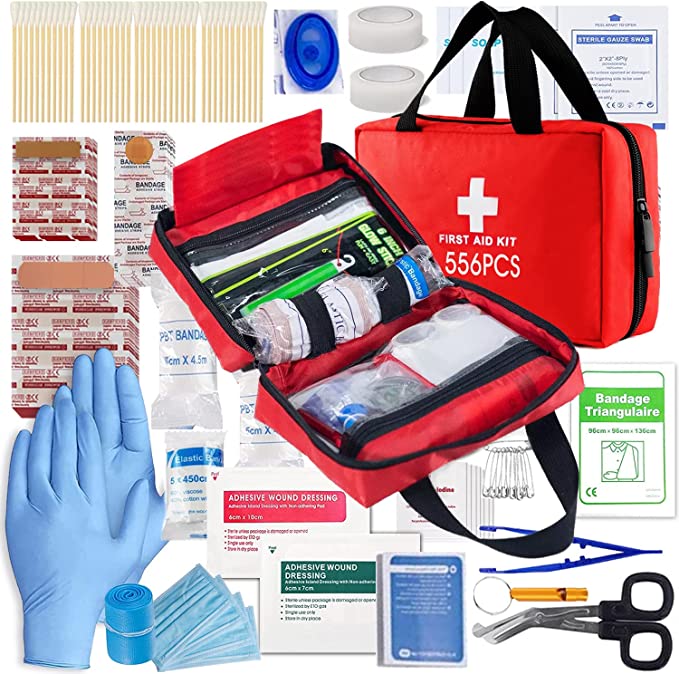 YESDEX First Aid Kit, 556PCS Emergency Survival Hiking Kit, Family First Aid Camping Bag, Travel Waterproof Medical Survival Pouch for Workplace, Outdoor, Home, Garage, ARTG Registered Emergency Bag