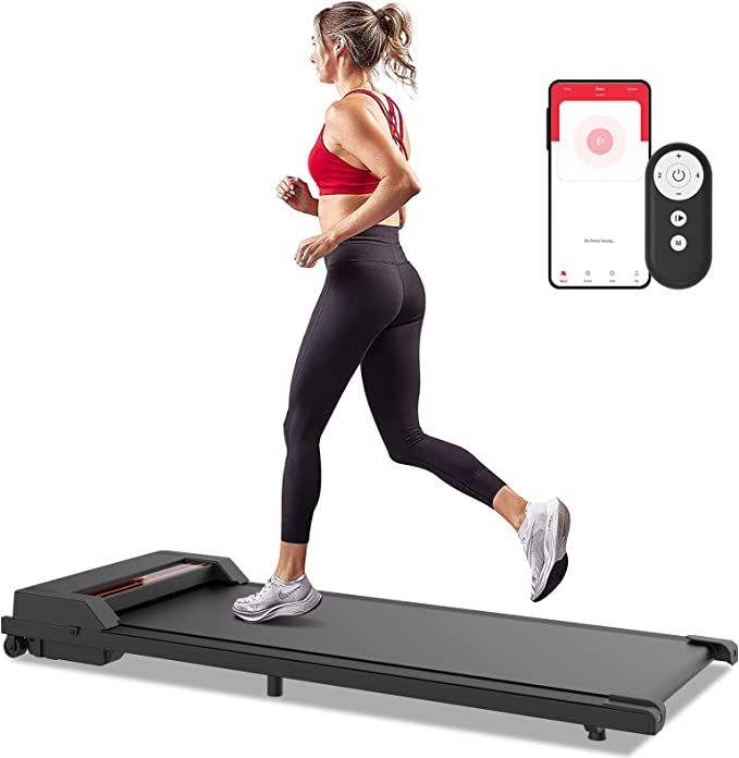 ADVWIN Walking Pad, Electric Treadmill Walking Pads Home Office Gym Exercise Fitness, Bluetooth Speaker, APP Control and Remote Control, 120KG Capacity