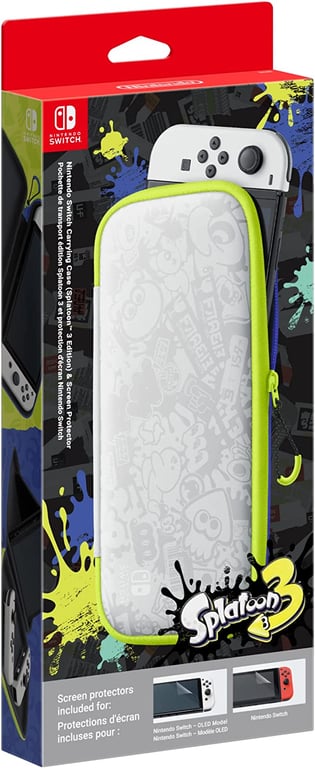 Nintendo Switch Carrying Case (Splatoon 3 Edition) And Screen Protector - Nintendo Switch