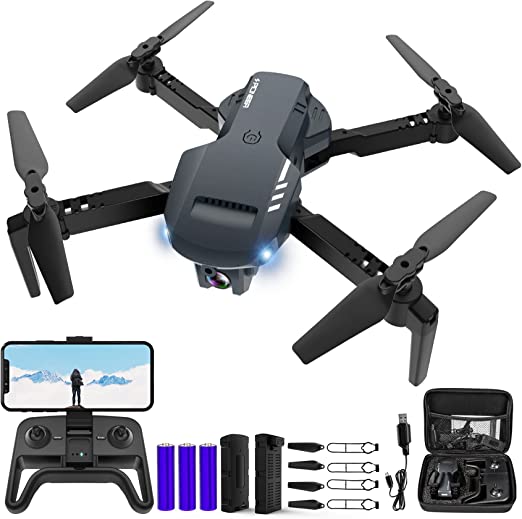 RADCLO Mini Drone with Camera - 1080P HD FPV Foldable Drone with Carrying Case, 2 Batteries, 90° Adjustable Lens, One Key Take Off/Land, Altitude Hold, 360° Flip, Toys Gifts for Kids and Adults