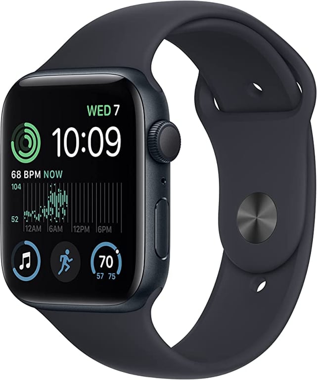 Apple Watch SE (2nd Gen) GPS 44-mm Midnight Aluminium Case with Midnight Sport Band — Regular