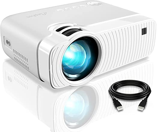 Mini Projector, ELEPHAS 5500 Lumens Portable Projector Max 180“ Display 50000 Hours Lamp Life LED Video Projector Support 1080P, Compatible with USB/HD/SD/AV/VGA for Home Theater